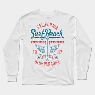 California Surf Beach: East Coast Vintage Design Long Sleeve T-Shirt